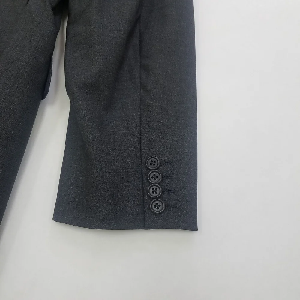 Barneys New York Three Button Wool Blend Blazer